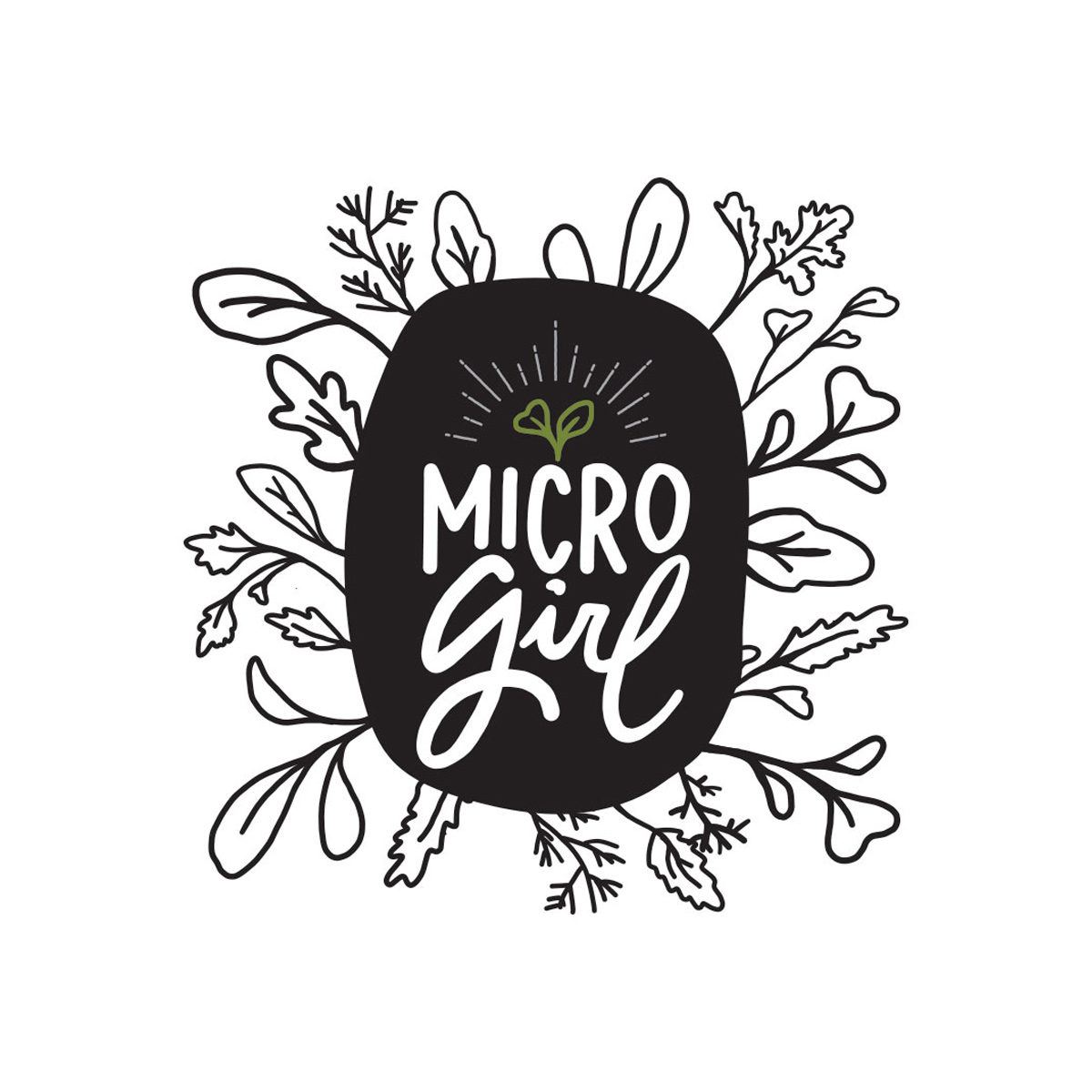 microgirl-square-badge Print Ad Design