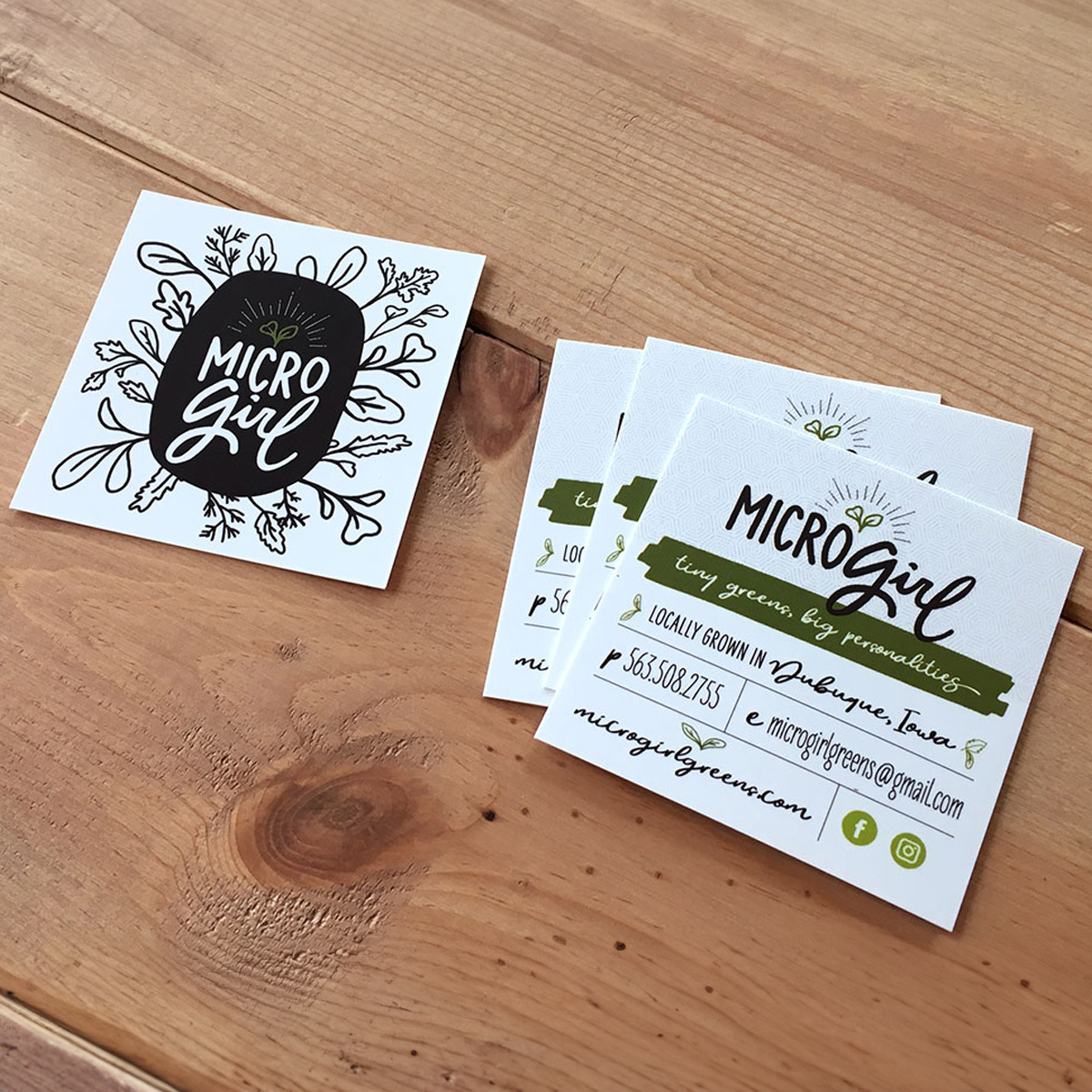 microgirl-square-bizcards Print Ad Design