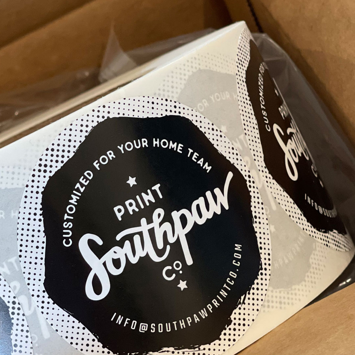 southpaw-square-stickers Custom Sticker Design for Southpaw Print Co.